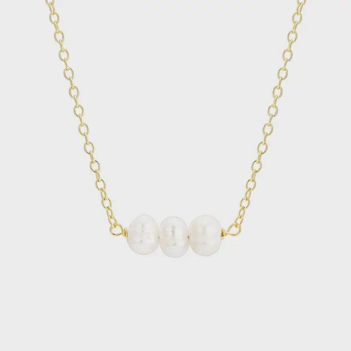 Abi Pearl Necklace, Color: Gold
