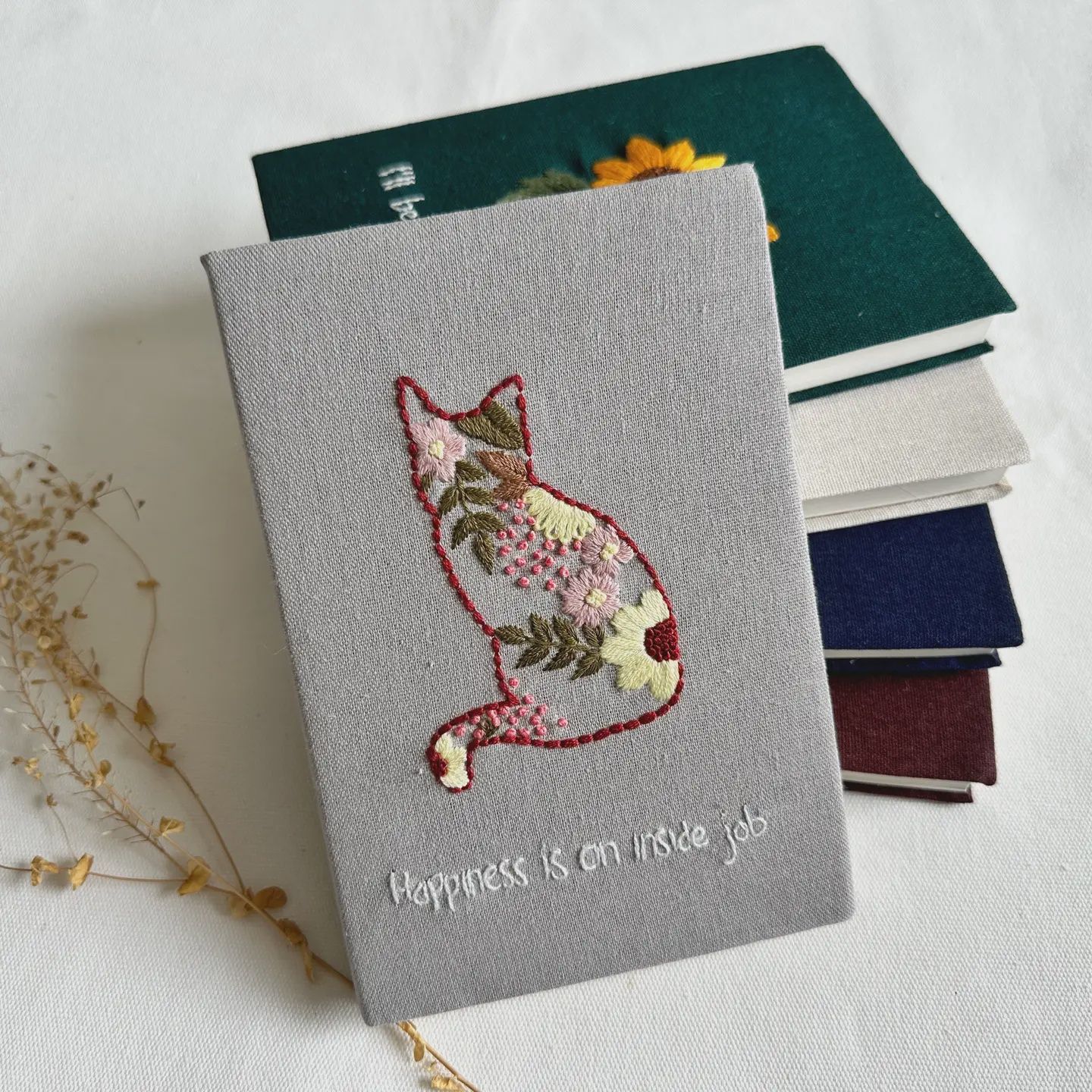 Handmade Journal with Cute Embroidery &amp; Inspirational Quote, Collection Rory