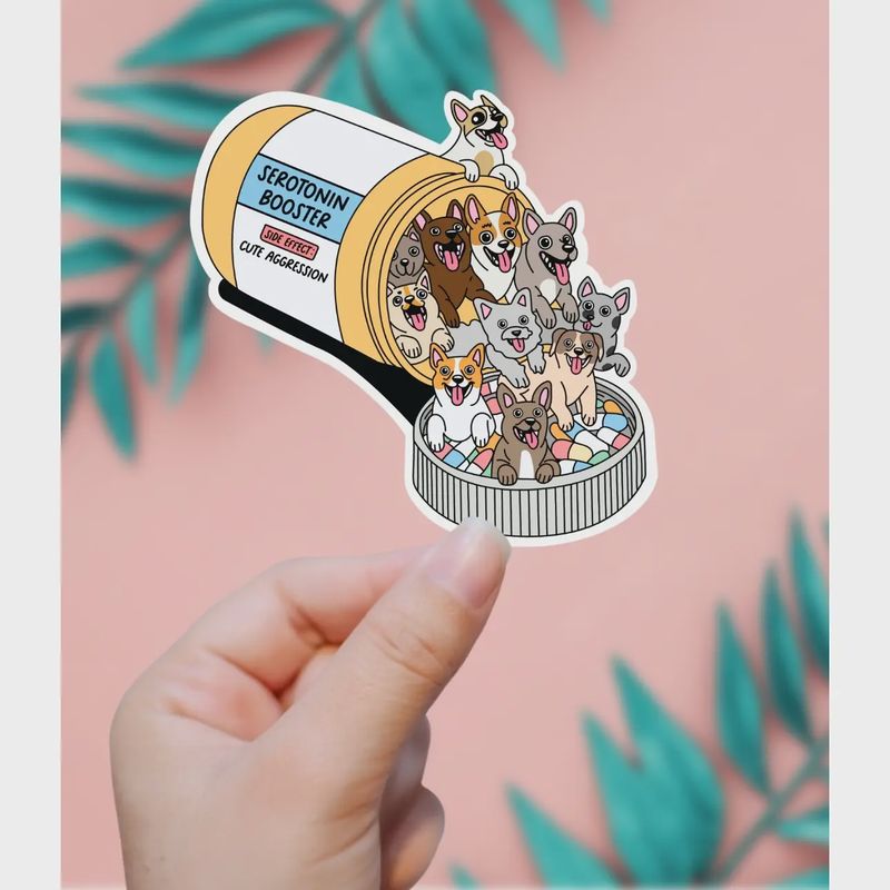 Serotonin Booster Dog Sticker