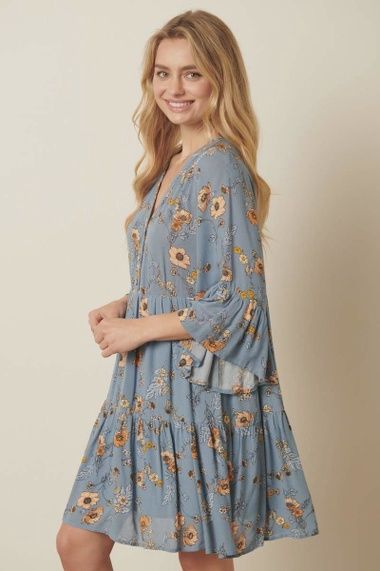 Flower Print Babydoll Dress