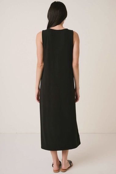 Plus Rib Knit Round Neck Tank Maxi Dress