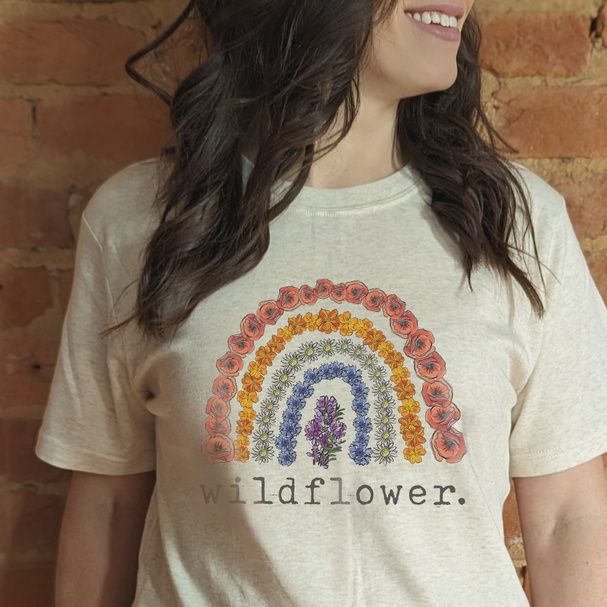 &quot;Wildflower&quot; Rainbow Tee/Adult