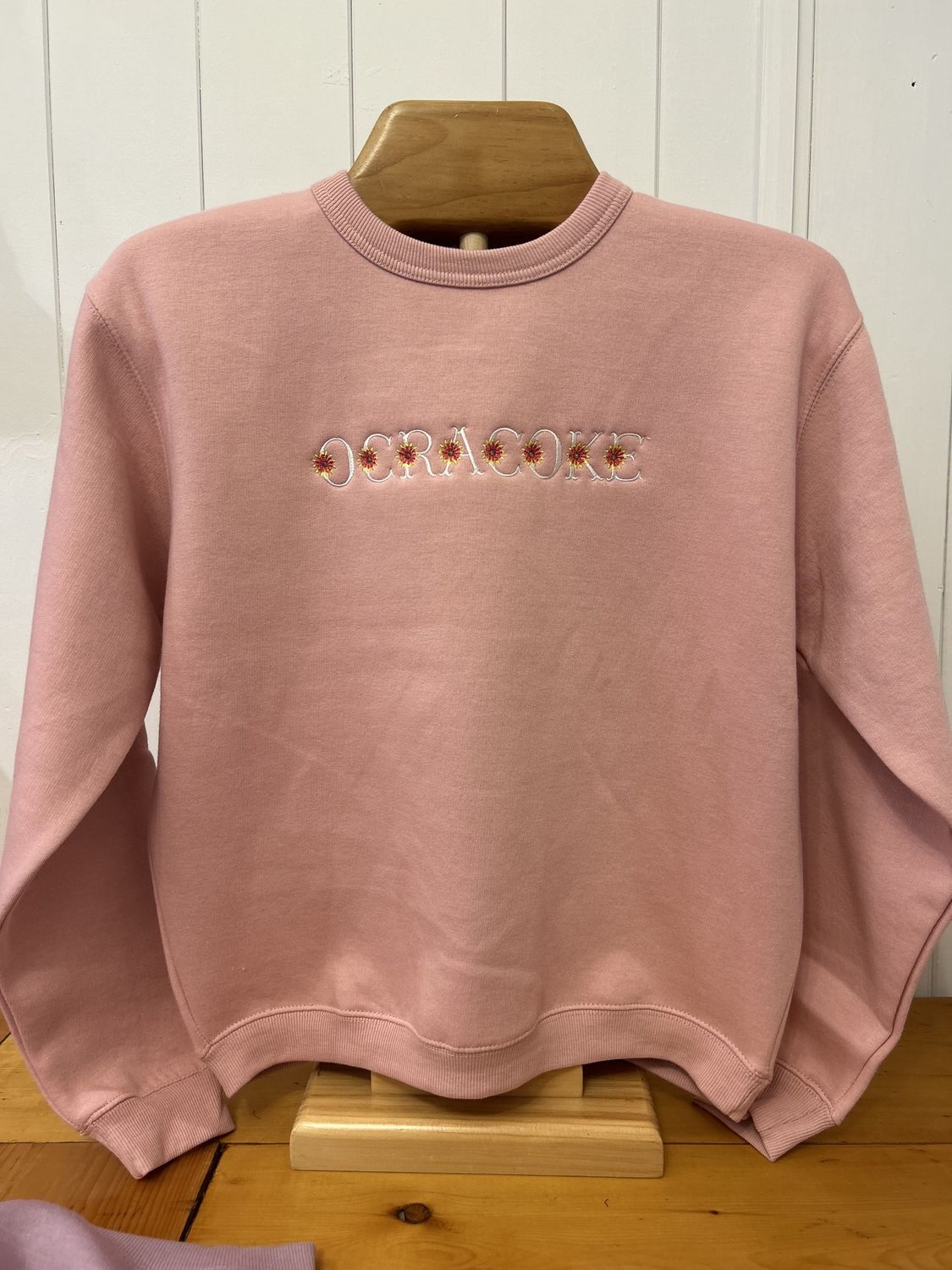 Joebell Flower Embroidered Sweatshirt, Color: Dusty Rose, Size: 2XL