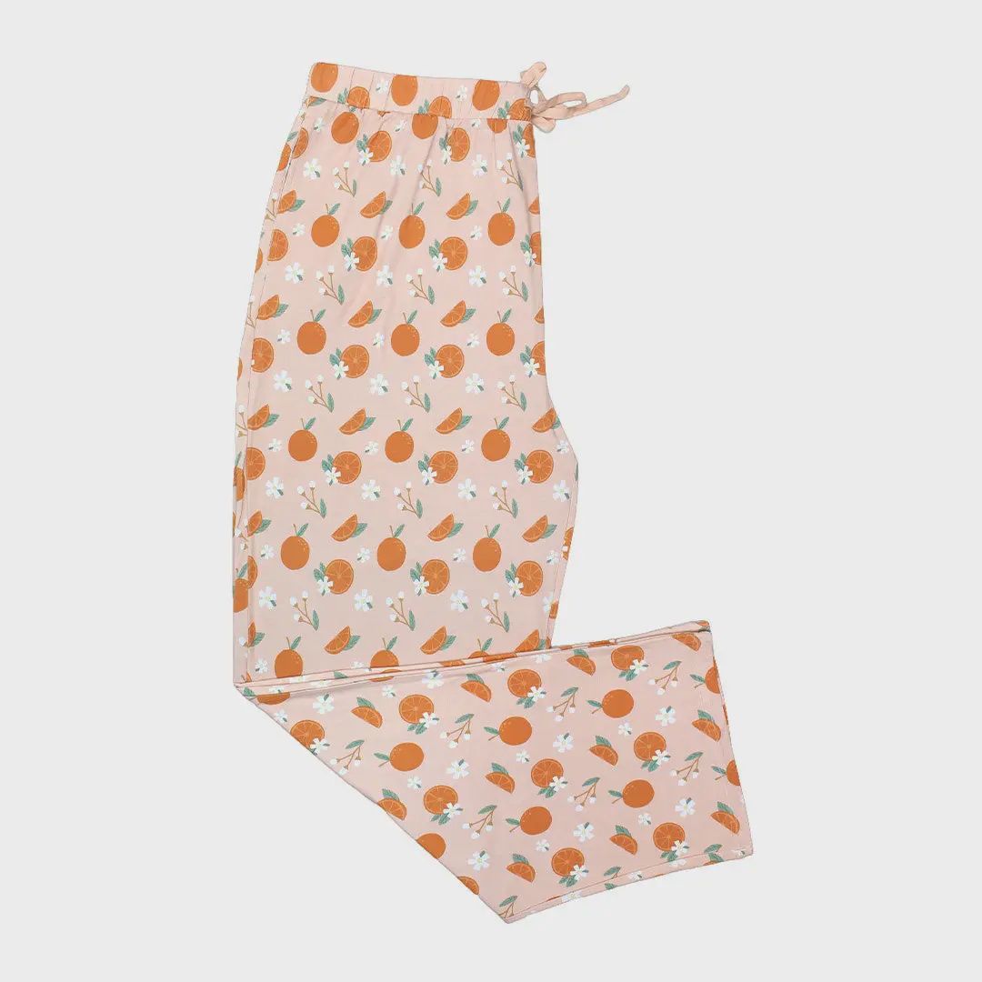 Freshly Squeezed Oranges Bamboo Relaxed Pajama Pants, Size: XS