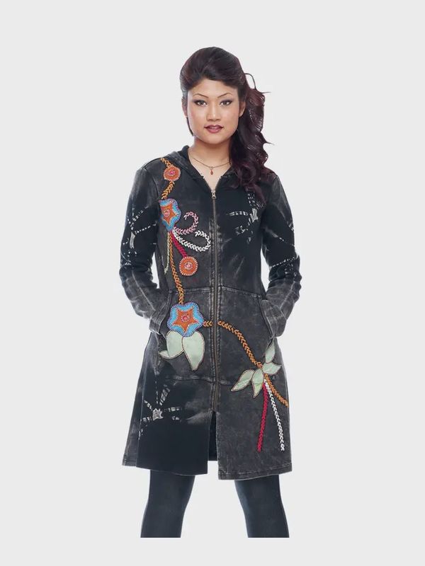 Black Emb Long Jacket LCD583