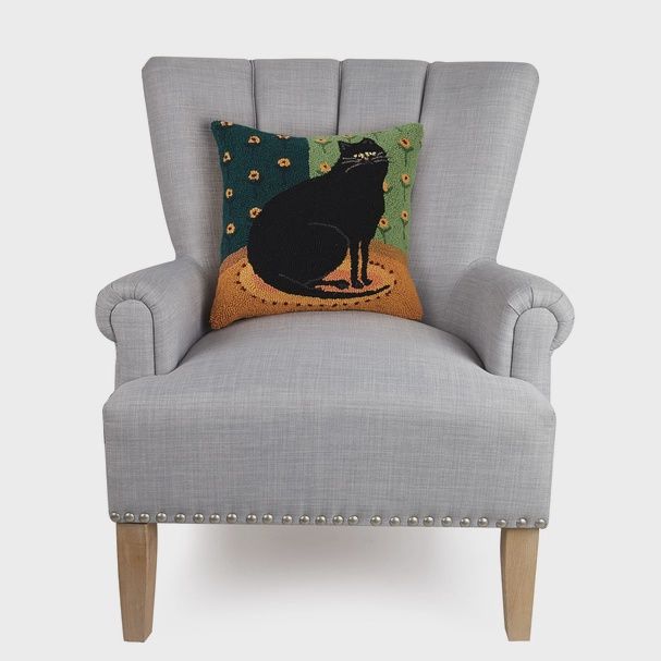 Black Cat in A Corner Hook Pillow - Warren Kimble