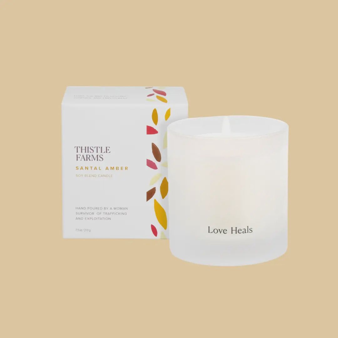 Santal Amber Soy Candle Love Heals Collection