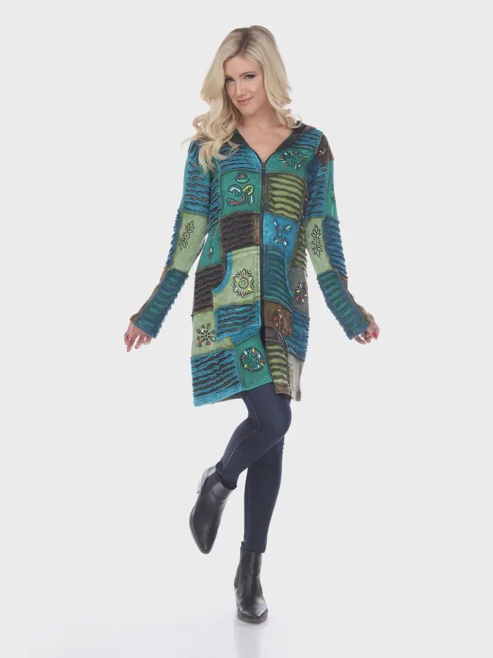 Cotton Multi Patch Long Jacket SF915