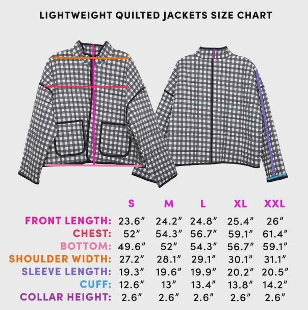 Black &amp; White Checkered Quilted Jacket