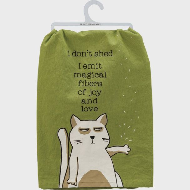 Cat Emit Magical Fibers Kitchen Towel