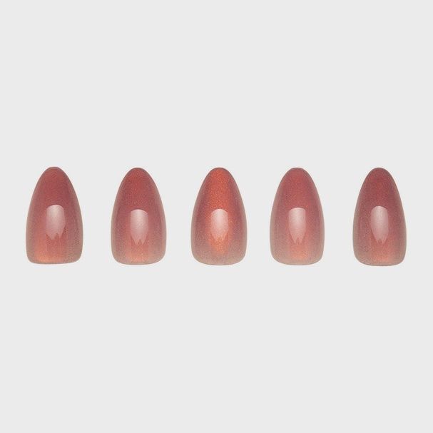 Rosé Press-On Nails| Trendy Rose Pink Metallic Finish