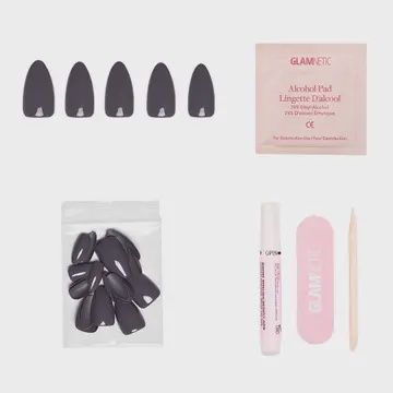 Ash Gray Press-On Nails | Fall Solids | Short Almond