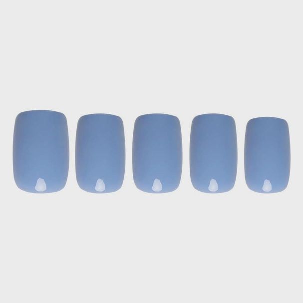 Regal Blue Press-On Nails | Short Round Solid Holiday Nails