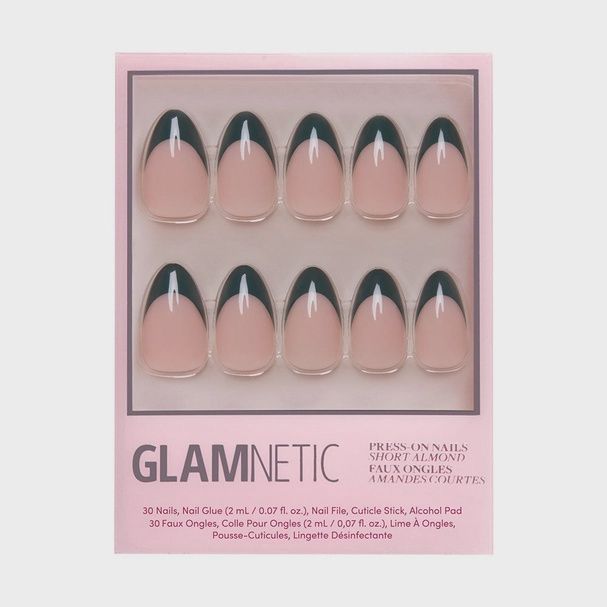 Château Press-On Nails | Green French Tip | Short Almond