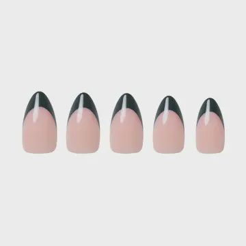 Château Press-On Nails | Green French Tip | Short Almond
