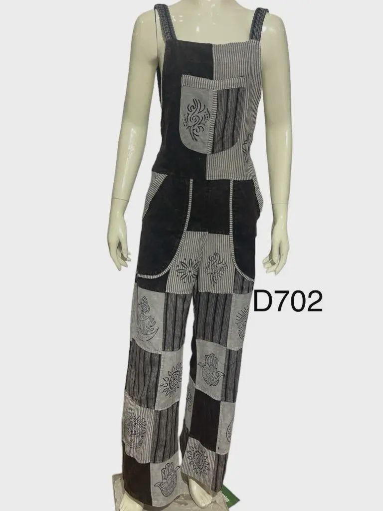 Black &amp; Grey Overall D702