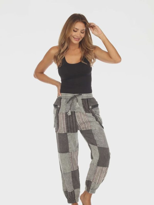 Grey Zip Cargo Pant D889