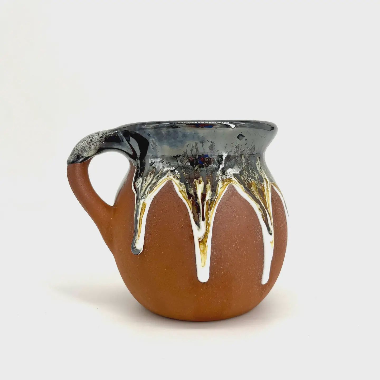 Hand Dipped Mexican Jarrito, Color: Dark brown