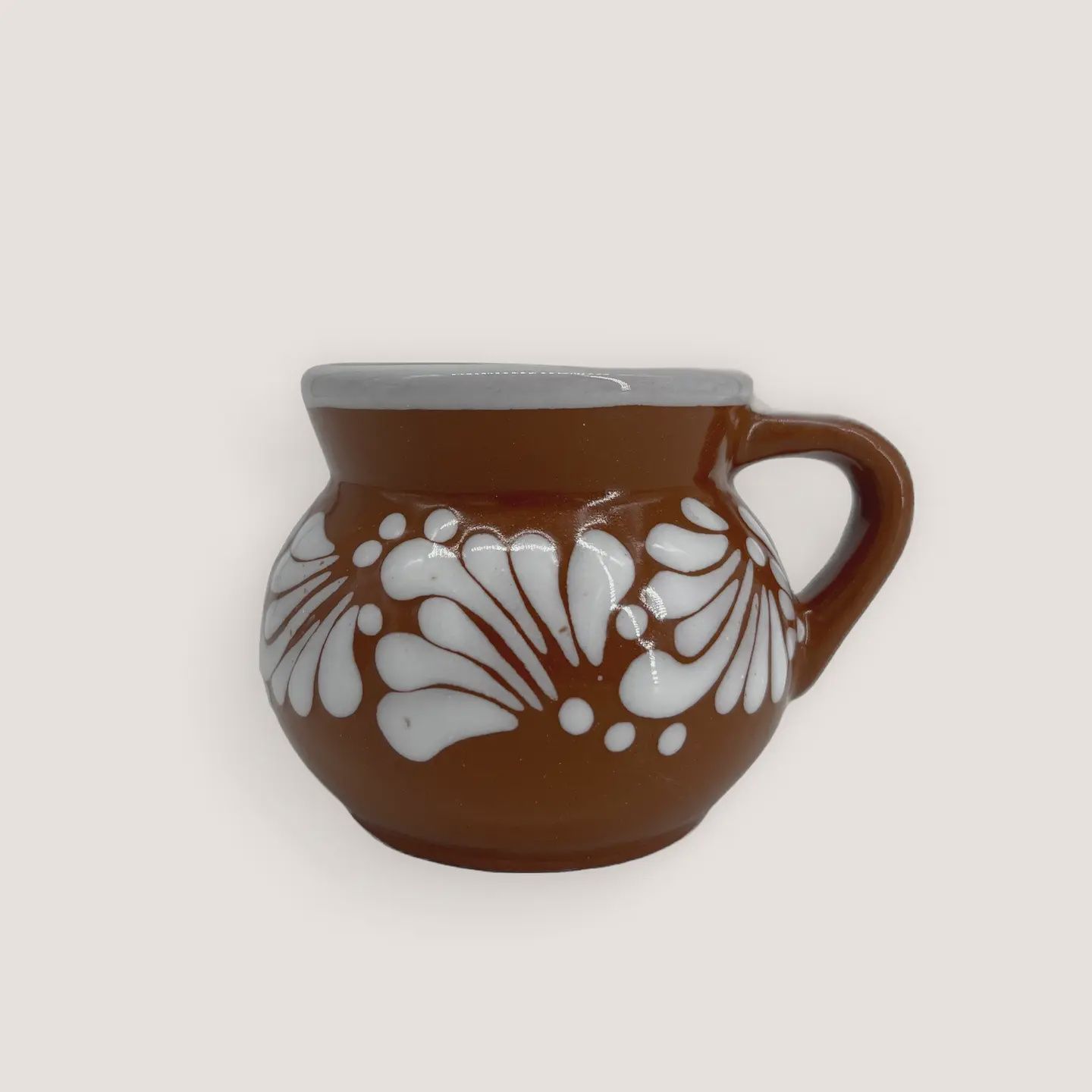Short Ceramic Coffee Cup, Color: Brown