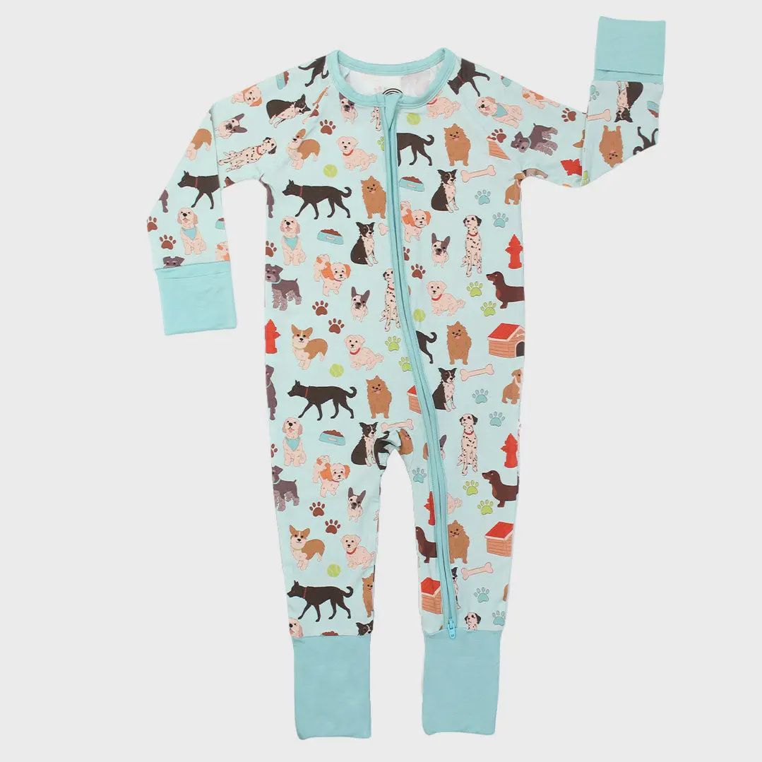 Dogs Bark Bamboo Convertible Baby PJs