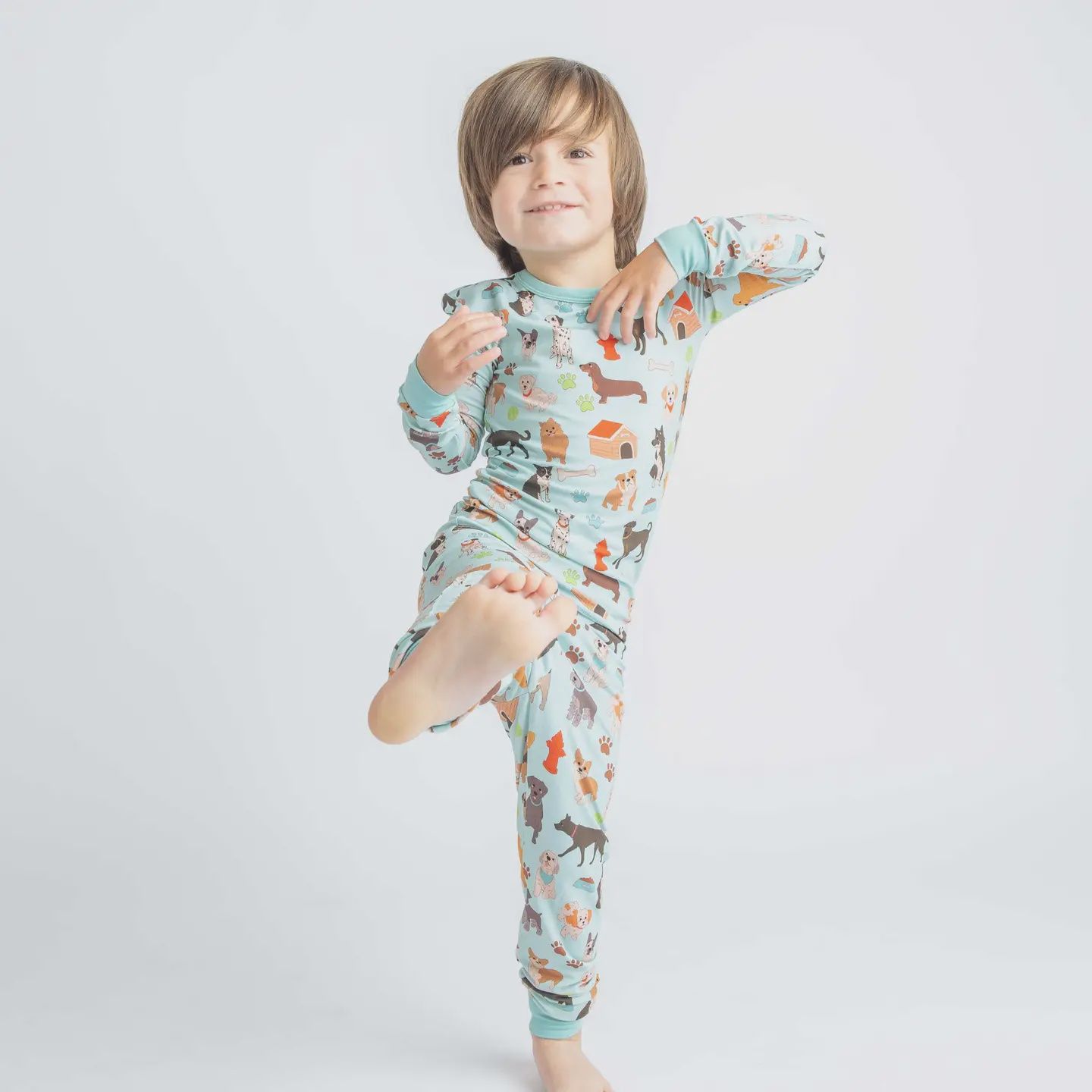 Dogs Bark Two-Piece Bamboo Kids Pj Pants Set