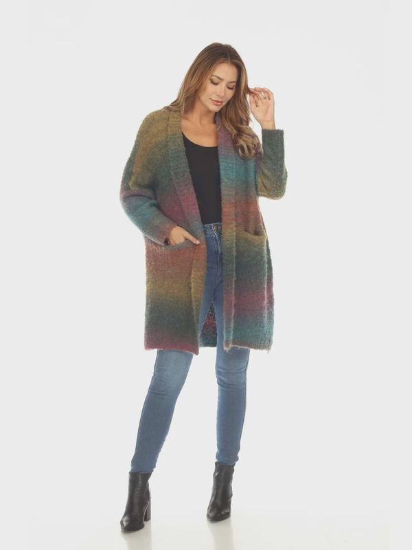 Women&#39;s Super Soft Multi Pocket Open Front Sweater