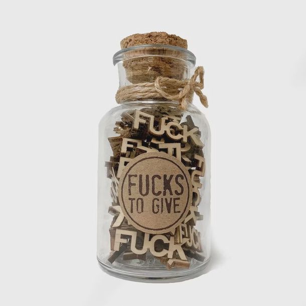 Small Jar of Fucks Gift Jar (5oz) - Perfect Gag Gift