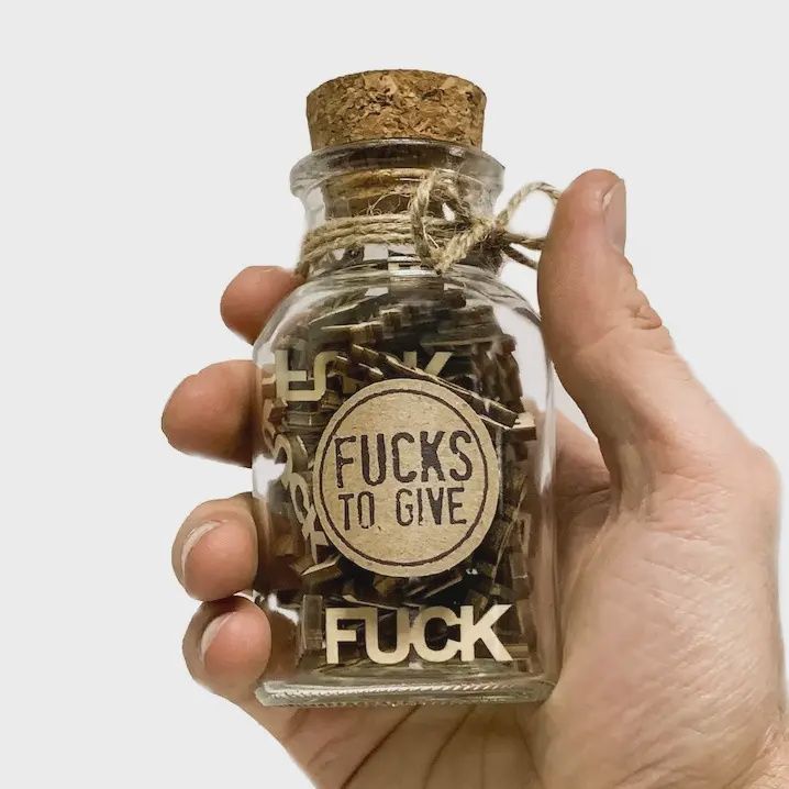 Small Jar of Fucks Gift Jar (5oz) - Perfect Gag Gift