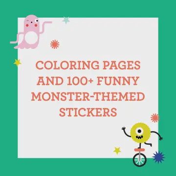 Coloring Book with Stickers: Monsters