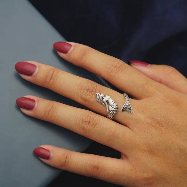 Sterling Silver Adjustable Mermaid Ring