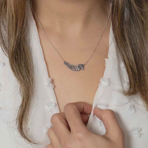 Sterling Silver Dimensional Jellyfish Festoon Necklace