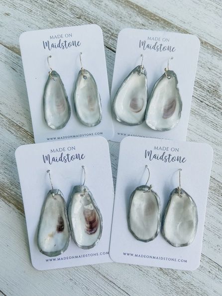 Cupped Oyster Shell Earrings