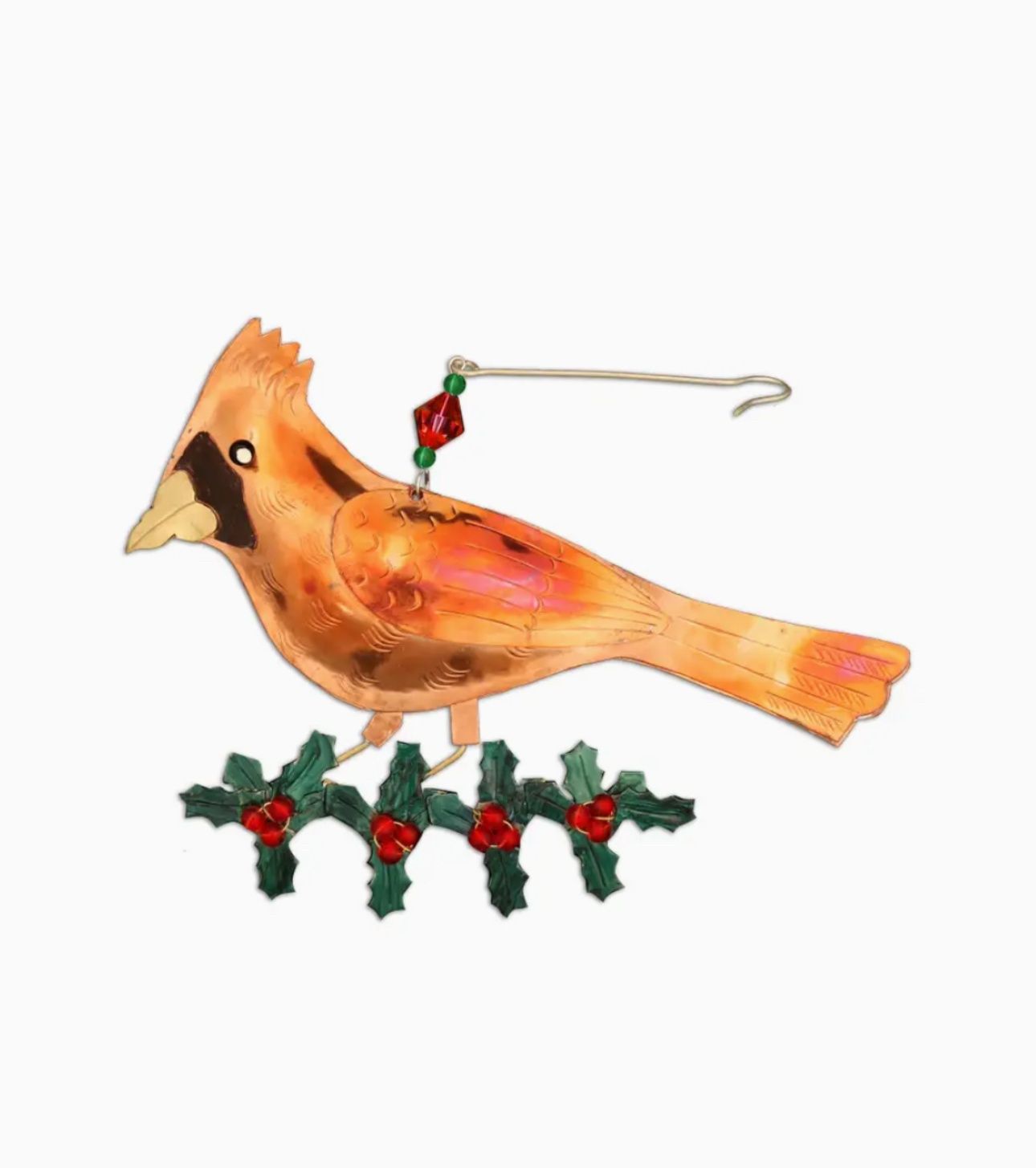 Holly Cardinal Ornament