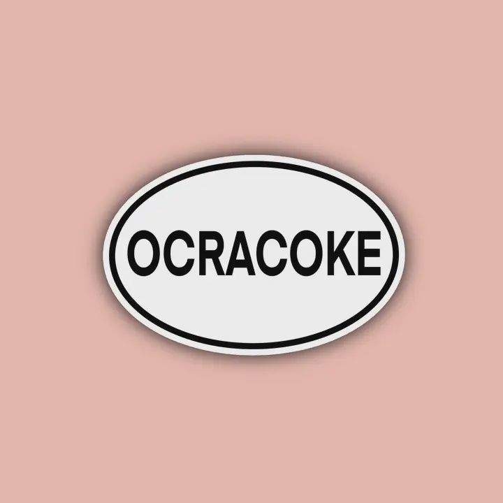 Ocracoke Oval - 3&quot; Waterproof Sticker