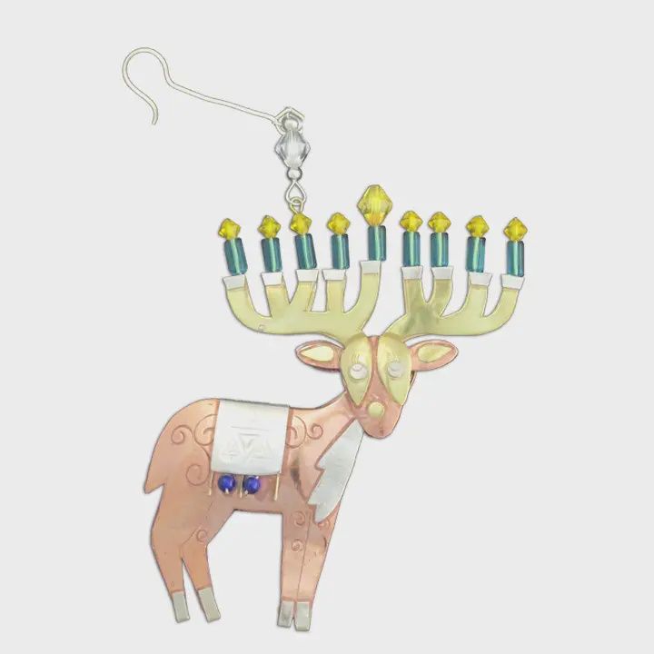 Menorah Reindeer Ornament