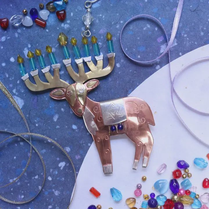 Menorah Reindeer Ornament