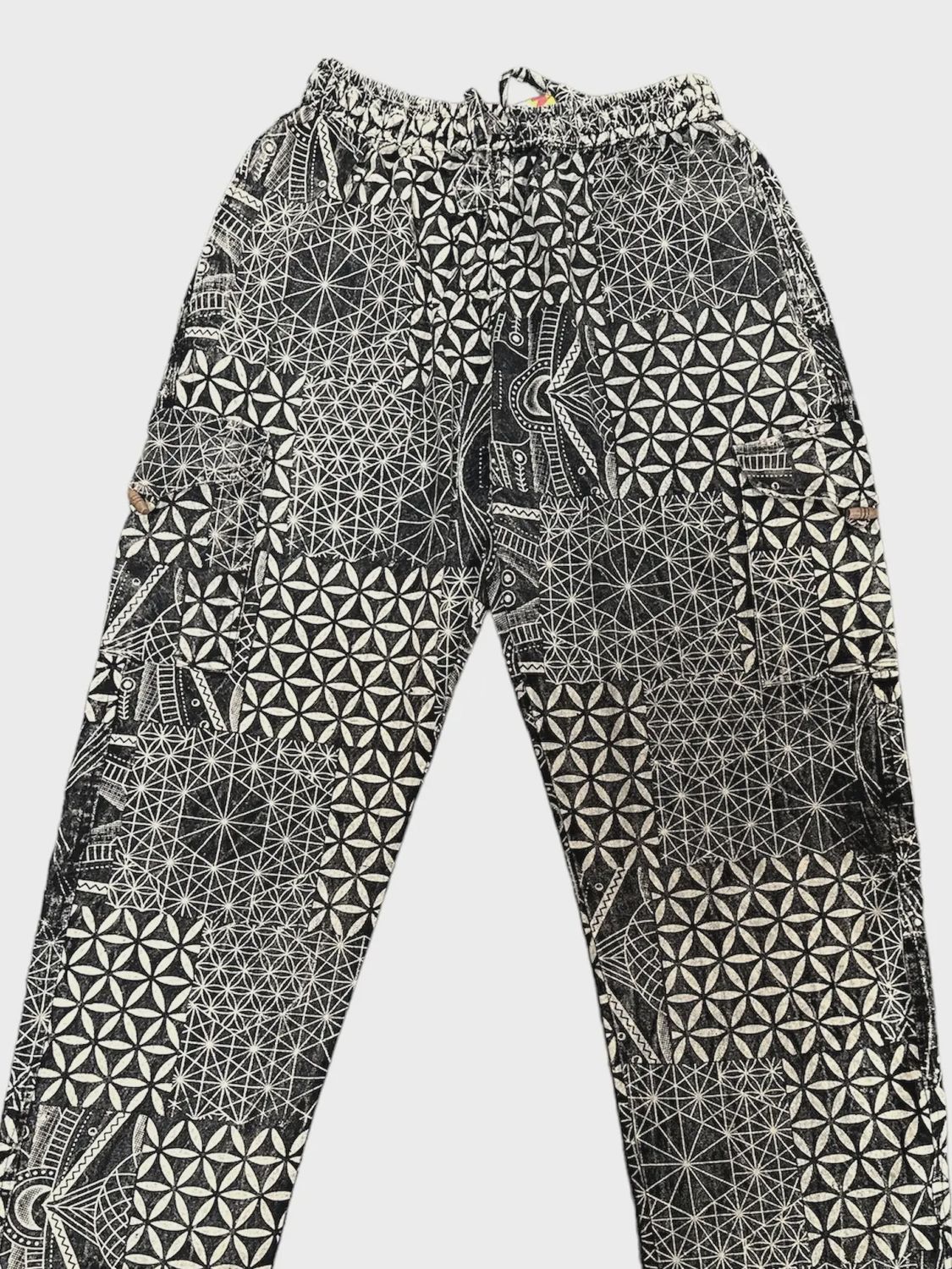 Cotton B/W Multi Print Yoga Pant NC2021, Size: S