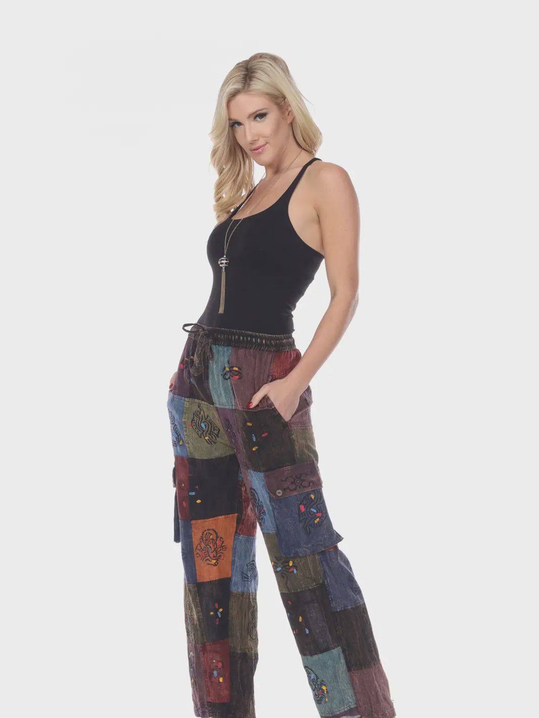 Cotton Wash Multi Patch Pant RKT02-44, Size: S