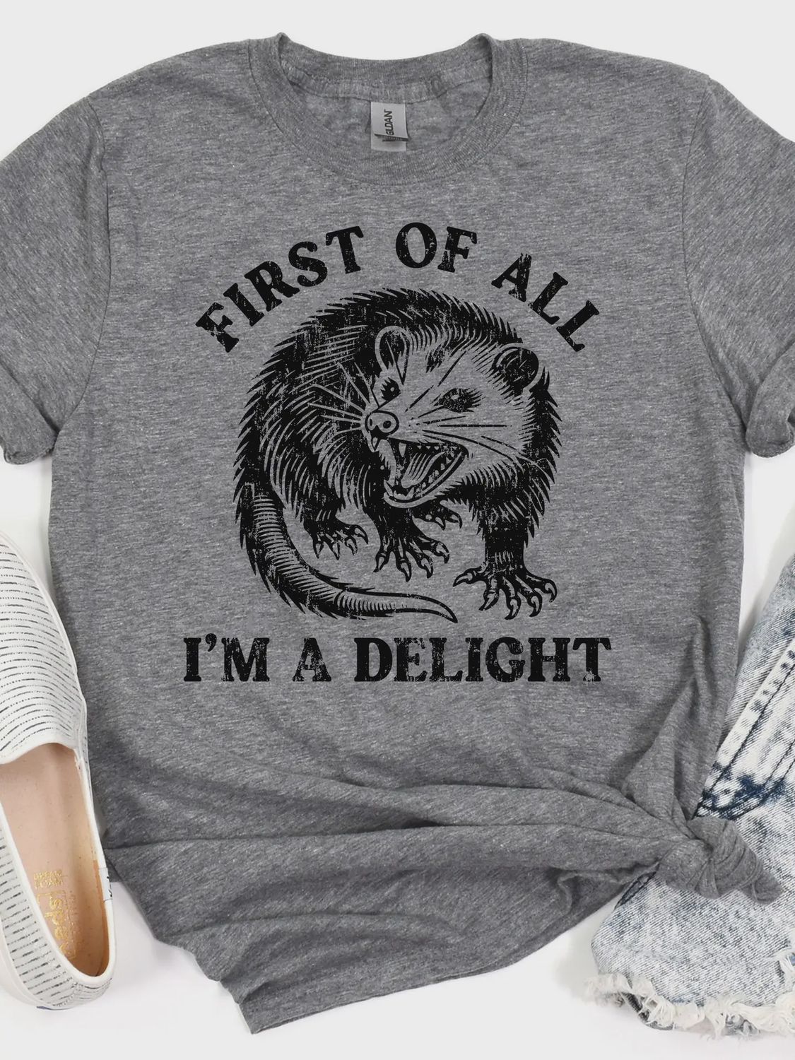 I'm A Delight Possum Funny Graphic Tee