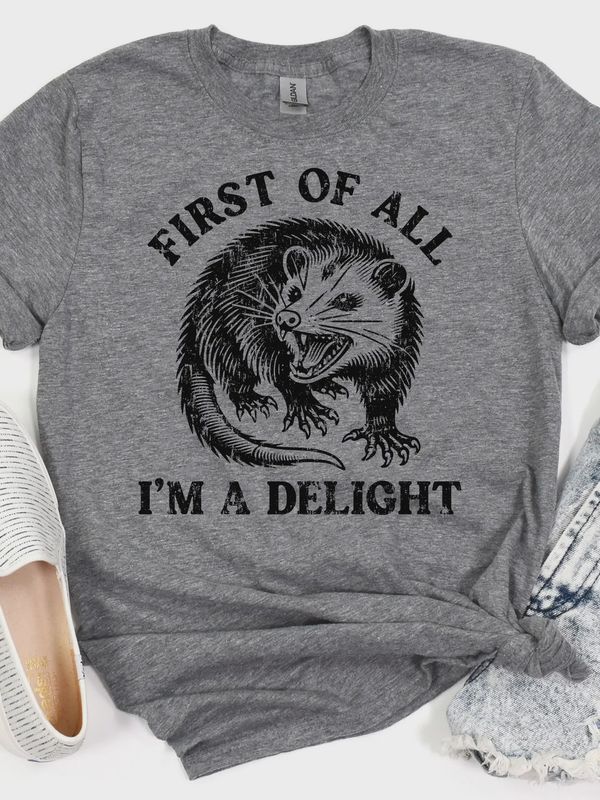 I'm A Delight Possum Funny Graphic Tee