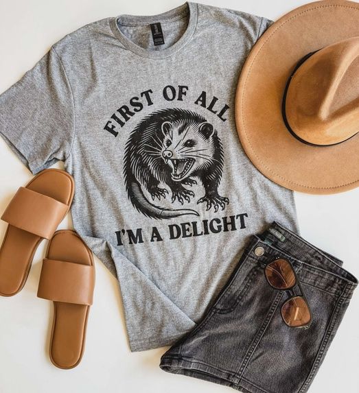 I'm A Delight Possum Funny Graphic Tee