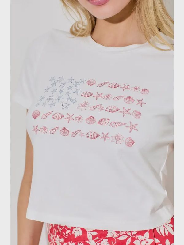 (Plus) Seashell and Seastar Printed Baby Tee