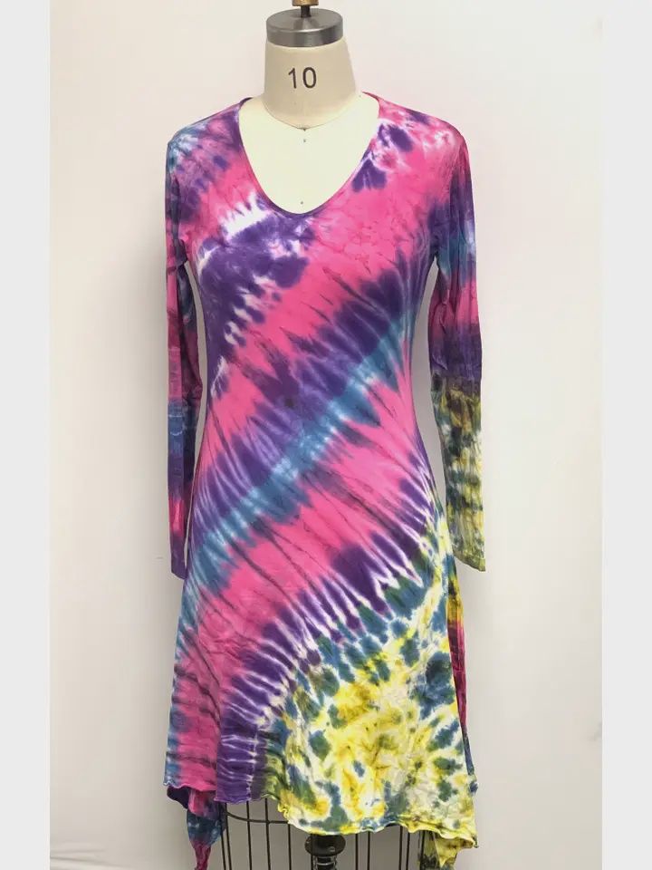 Viscose Tie Dye Long Dress R1026