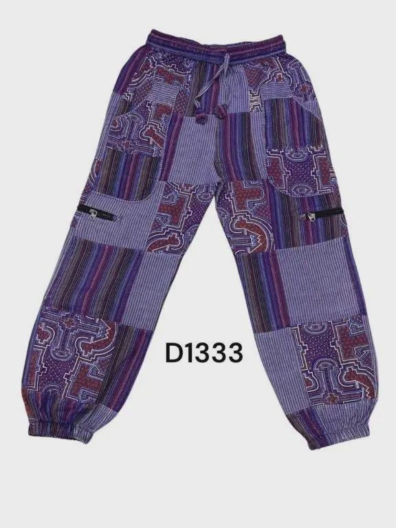Cotton Patchwork Purple tribal Batik Pant D1333