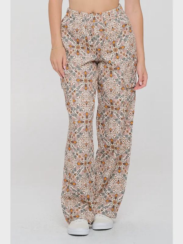 Bee Floral Print Cargo Pant