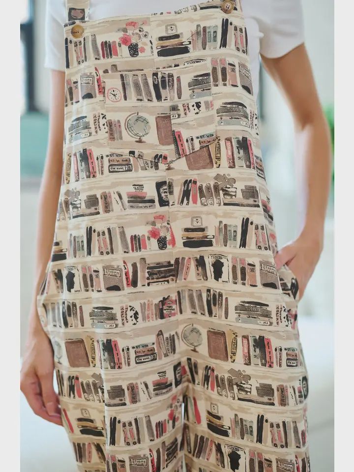 Vintage Library Print Overalls