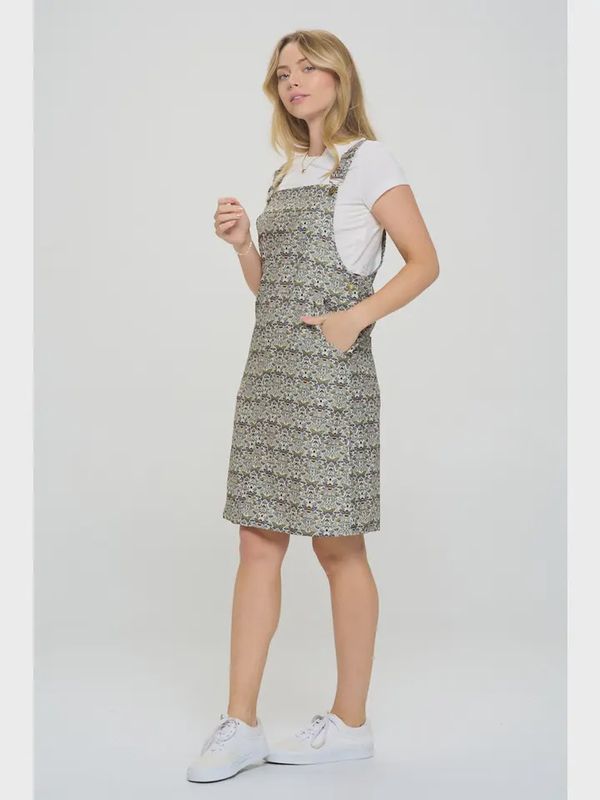 Bee Floral Print Corduroy Dress