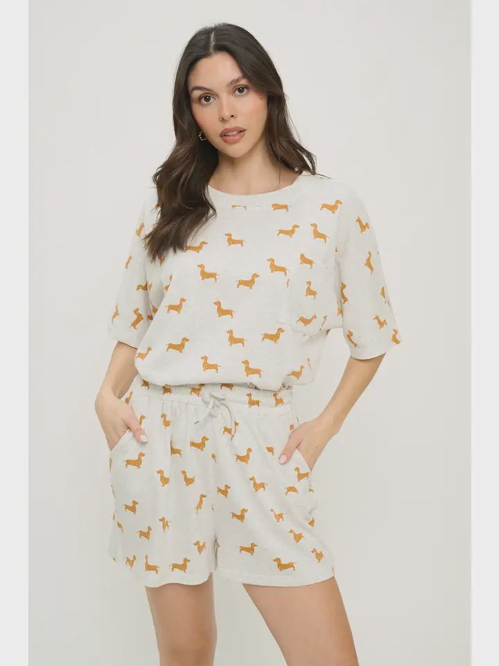 Yellow Wiener Dog Relaxed Fit T-Shirt