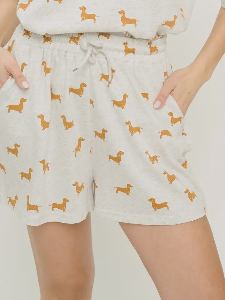 Yellow Wiener Dog Relaxed Fit Shorts