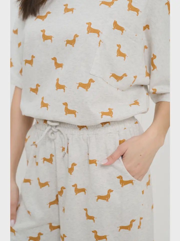 Yellow Wiener Dog Relaxed Fit Shorts